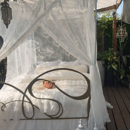♡ Princess Canopy Lace Curtains Set