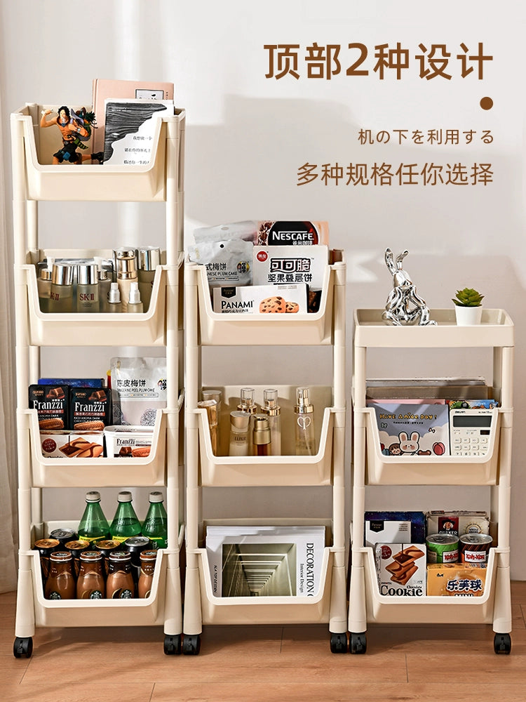 Xingyou Storage Rack Movable Table Dormitory Fantastic Snack Shelf Bedroom Bedside Floor Trolley Rack