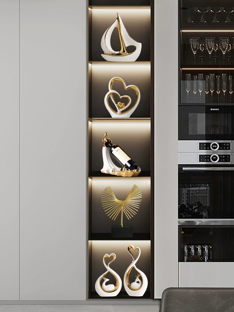 Modern Light Luxury Wine Cabinet Decoration Living Room Suit High-End Home Dining Side TV Cabinet Decoration Classy Elegant