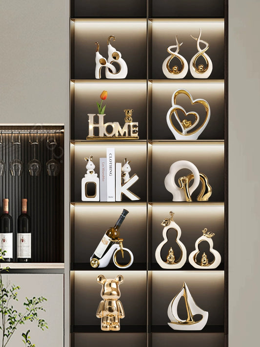 Modern Light Luxury Wine Cabinet Decoration Living Room Suit High-End Home Dining Side TV Cabinet Decoration Classy Elegant