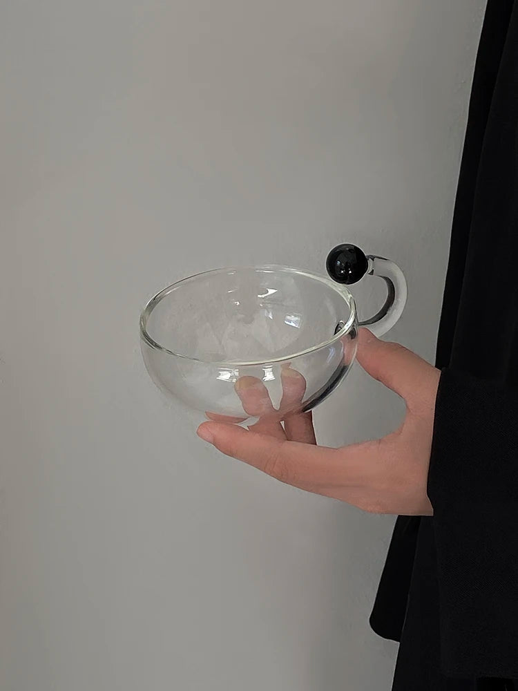 French Glass Teapot Teacup Heat-resistant Transparent Kettle Tea Set Black Teacup Home Boiling Tea Teapot Filter Tea Infusion